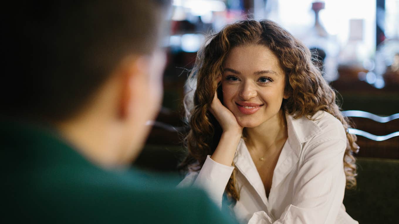 woman answering a first date question that reveals what the relationship will be like