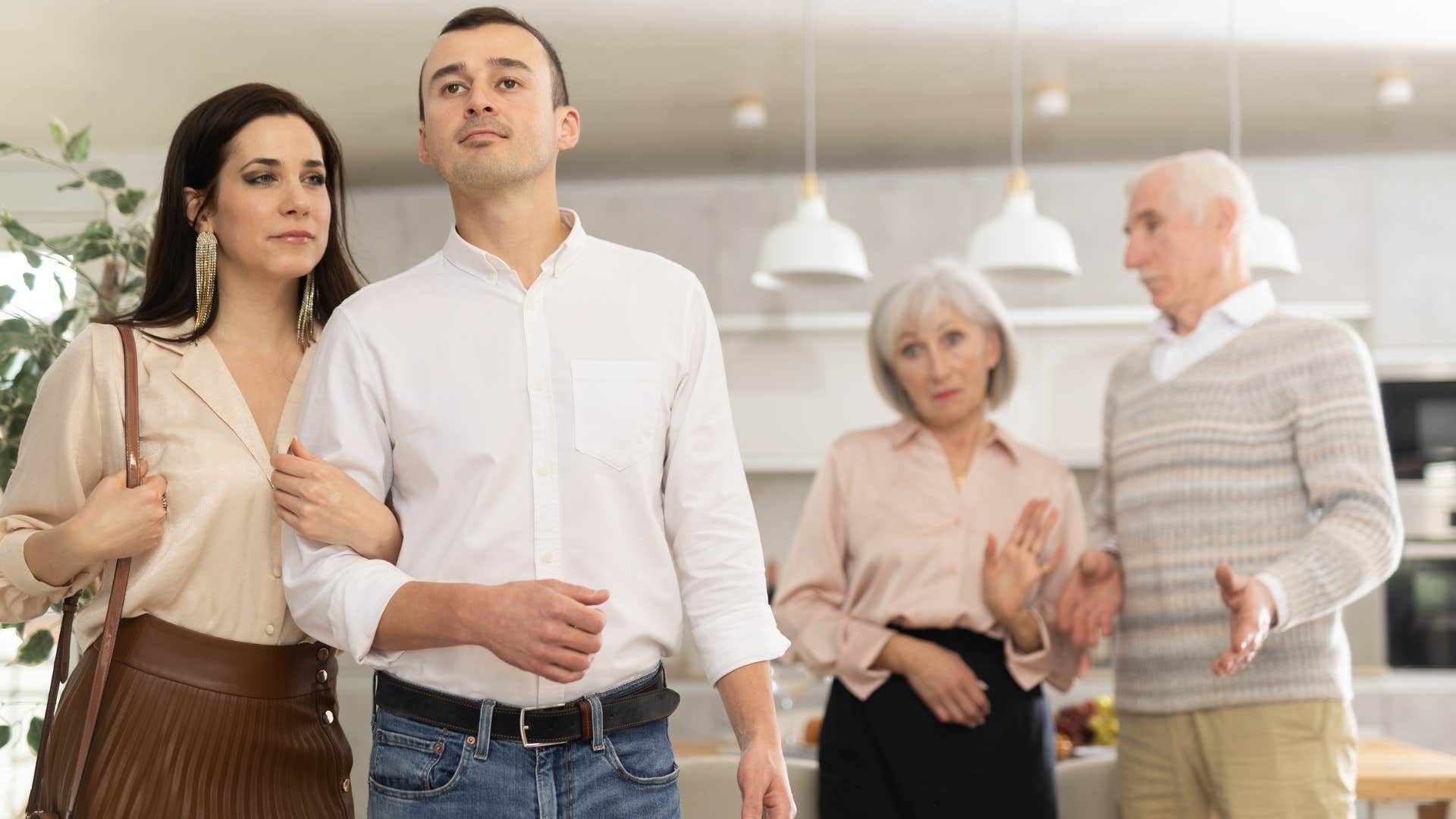 a couple distances themselves from their son and daughter in law knowing their marriage will not last