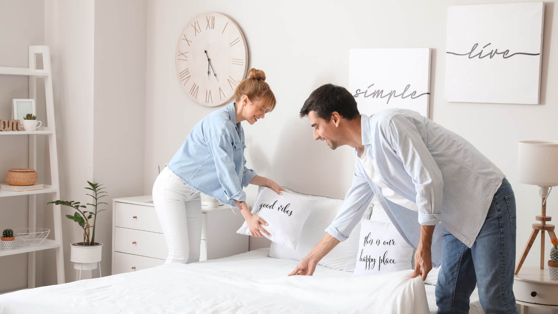 a couple change their sheets weekly