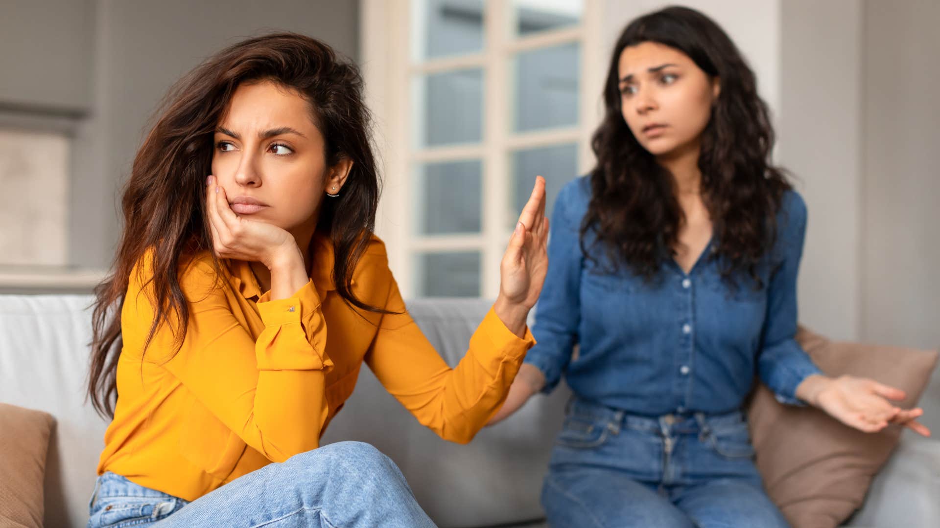 woman setting boundaries with friend