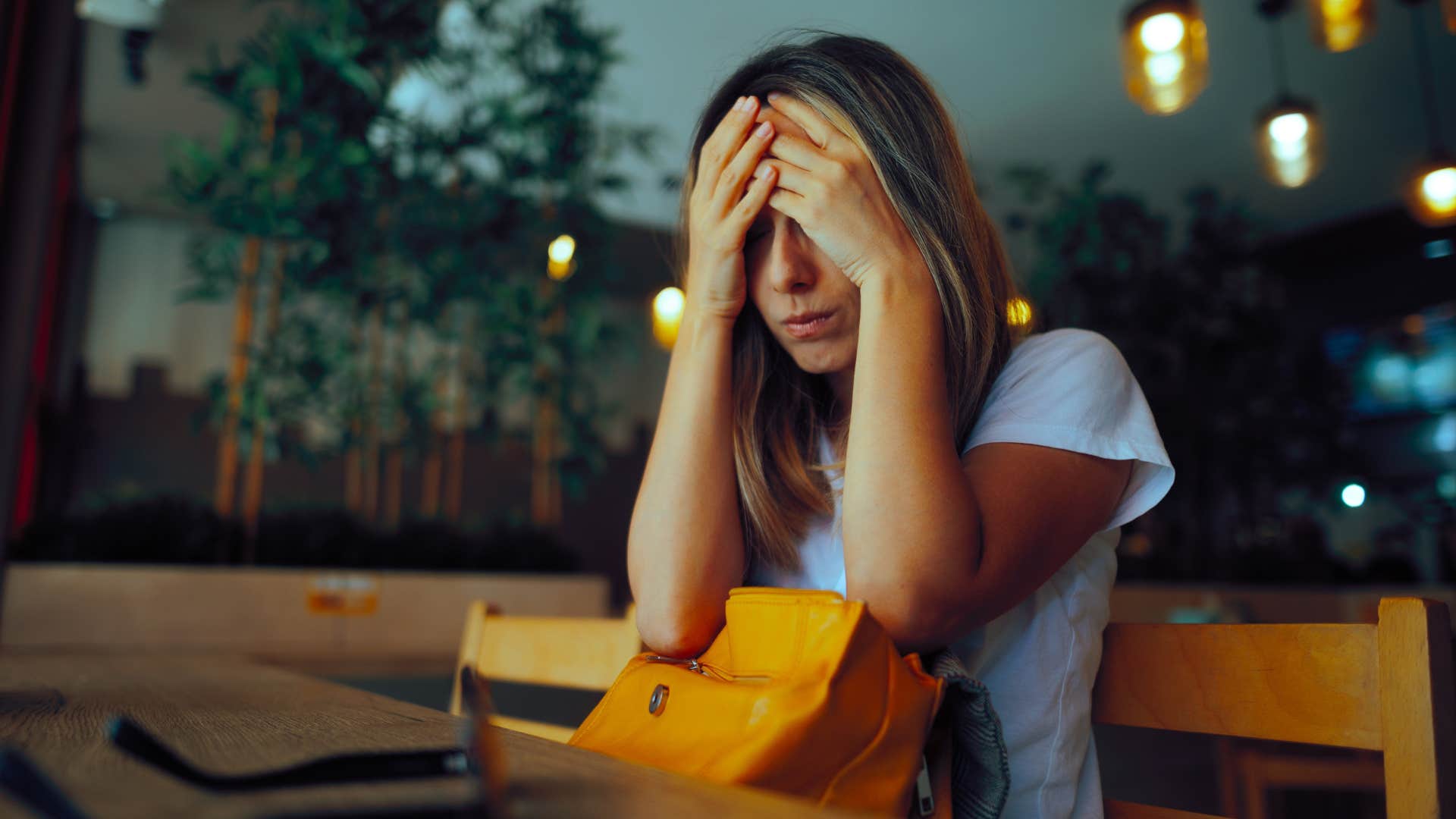 a woman feels guilty about spending money on herself