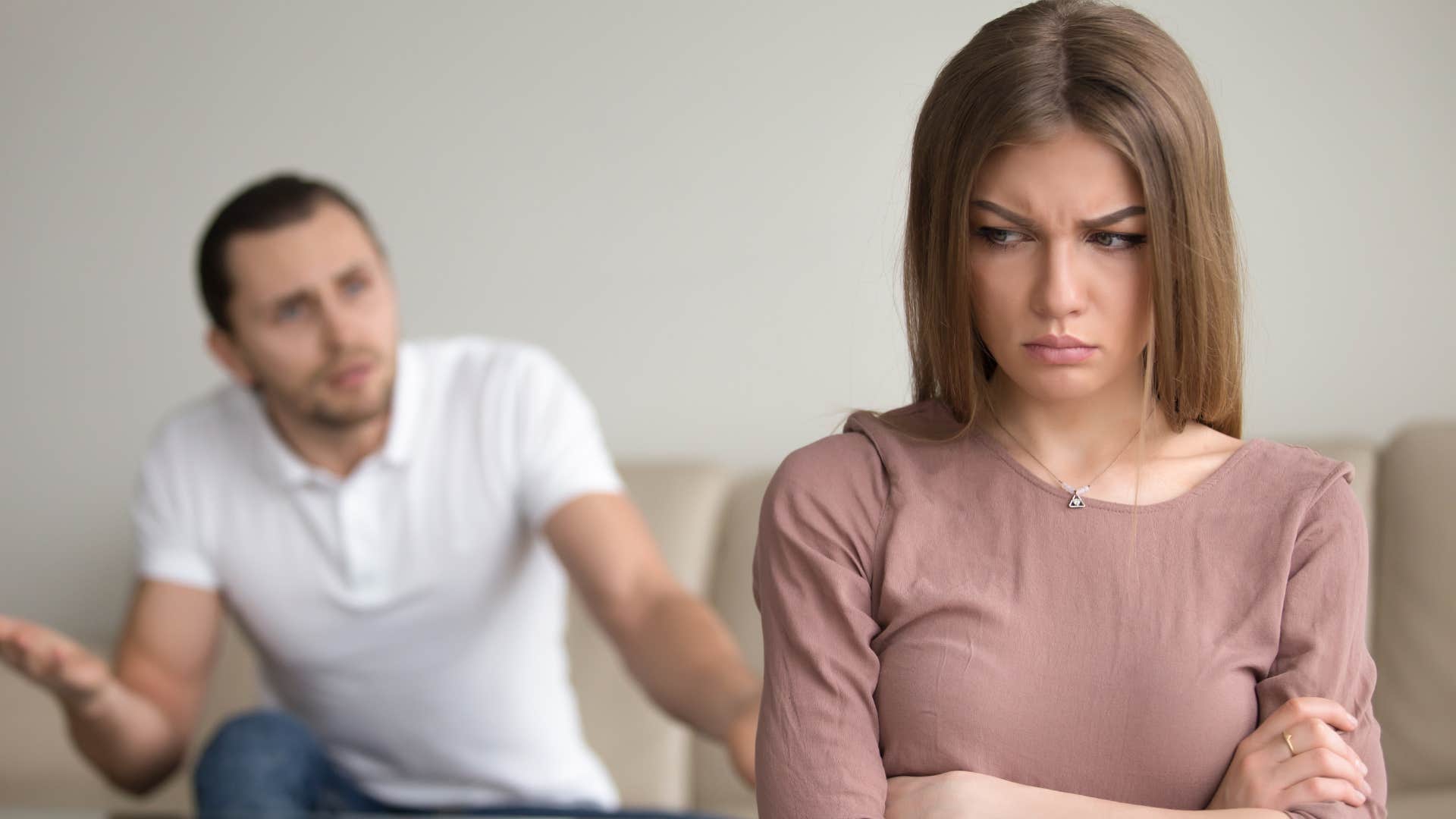 a man tells his wife that she is too sensitive