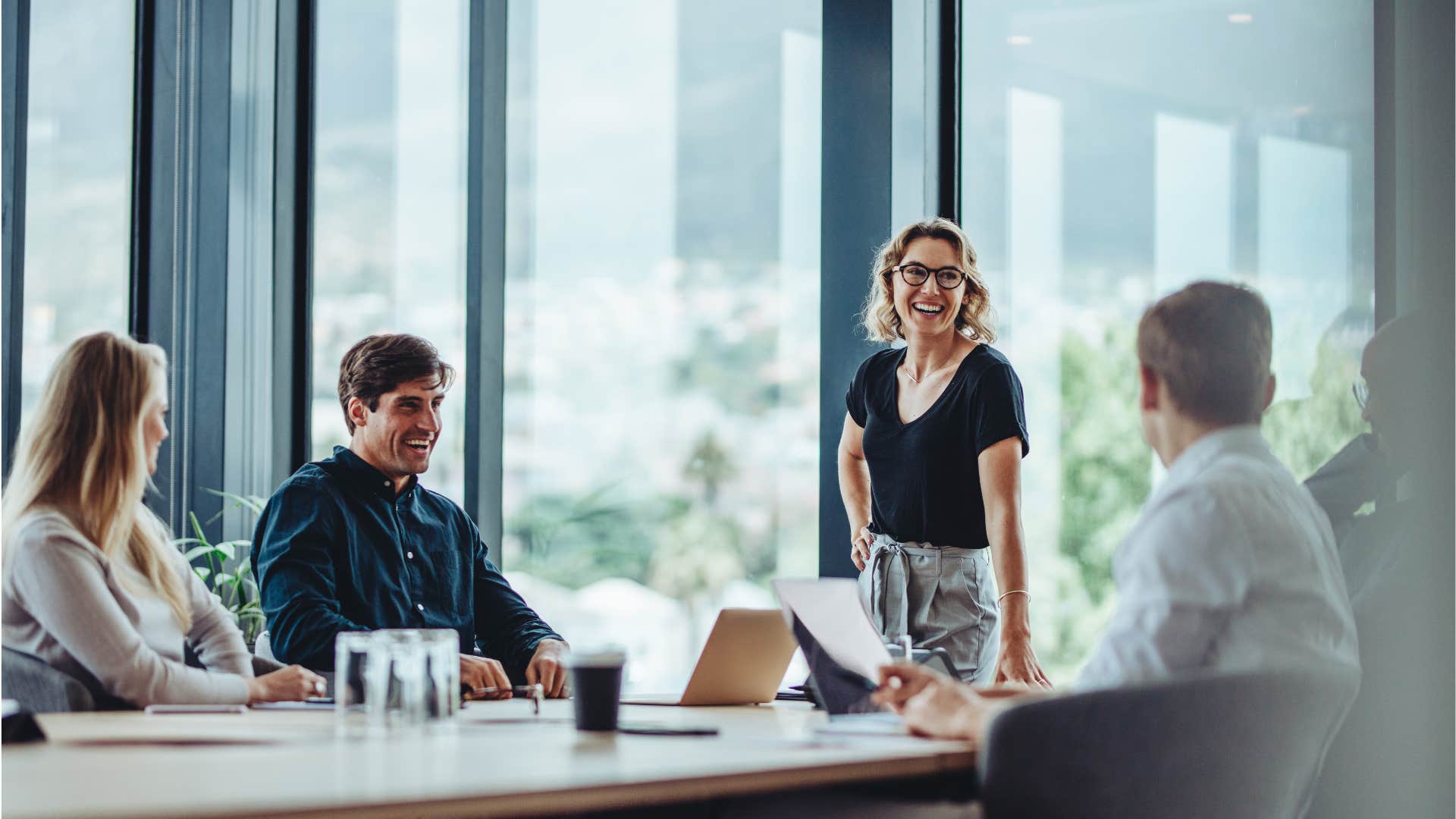 employees in a meeting