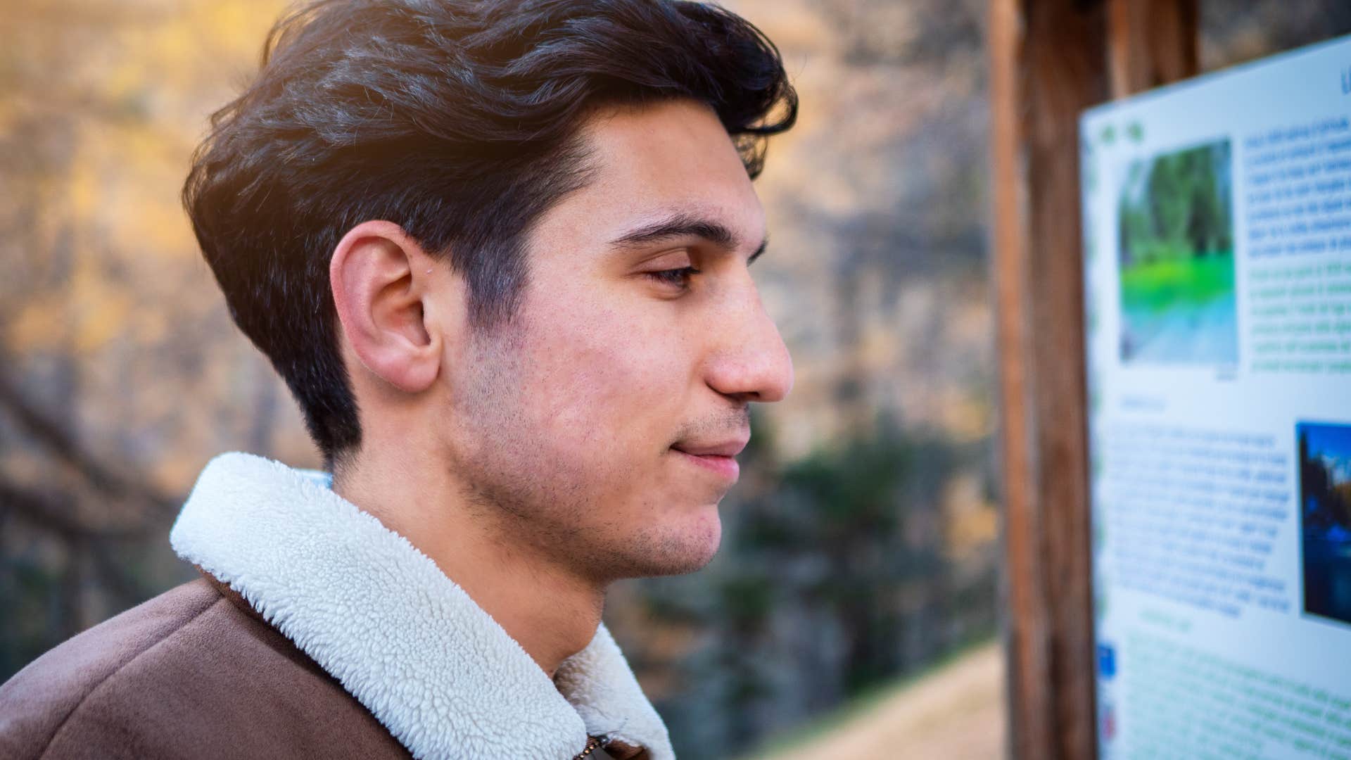 man who is peaceful with the behavior of learning about tribes in area