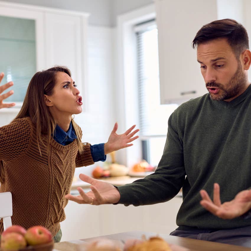 quietly unhappy couple fighting