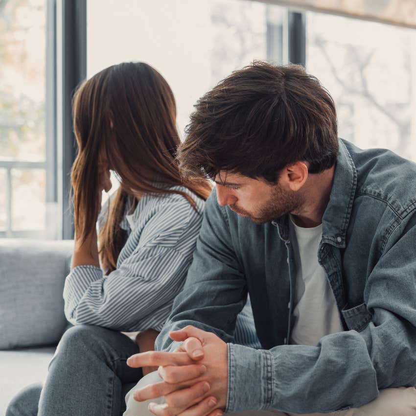quietly unhappy couple with silence