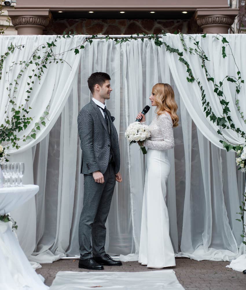 bride giving a speech
