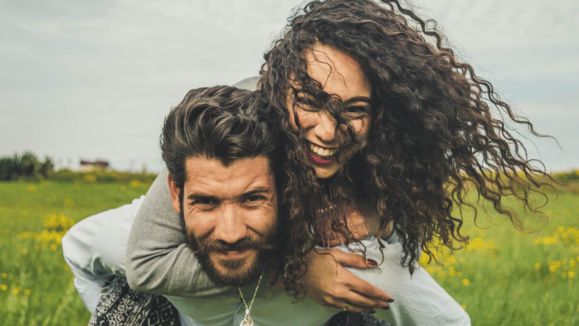playful couple who like each other fight for their relationship