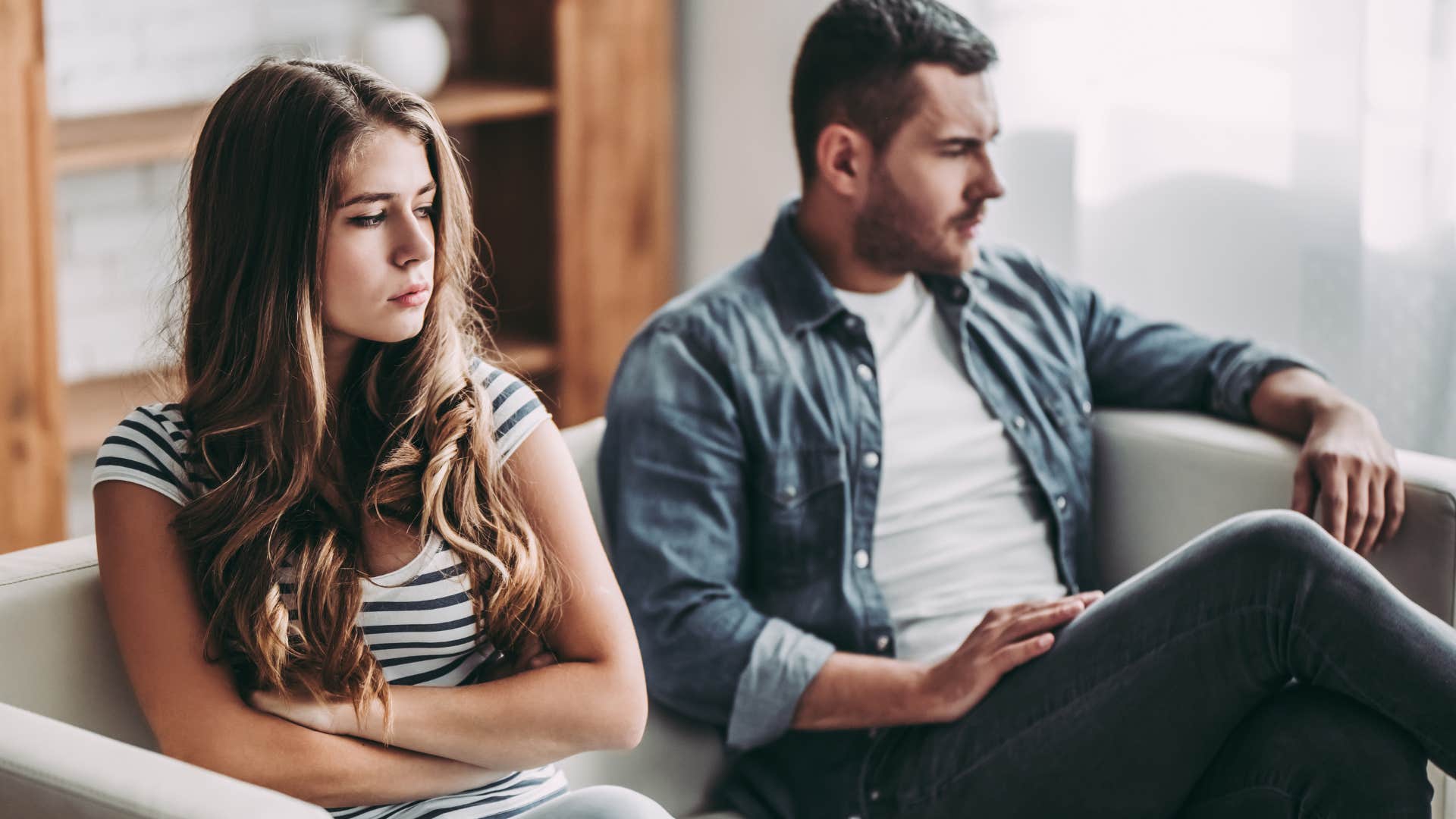 couple who struggle to get along giving each other mixed news