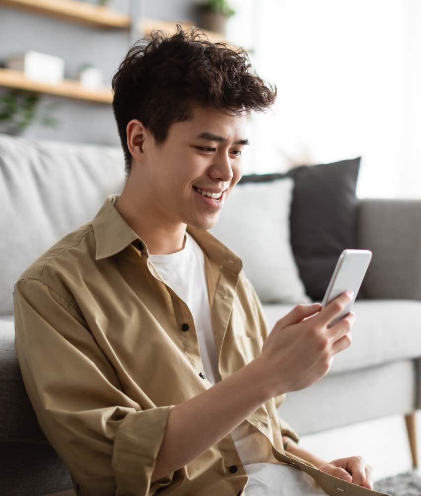 Person love flirty text