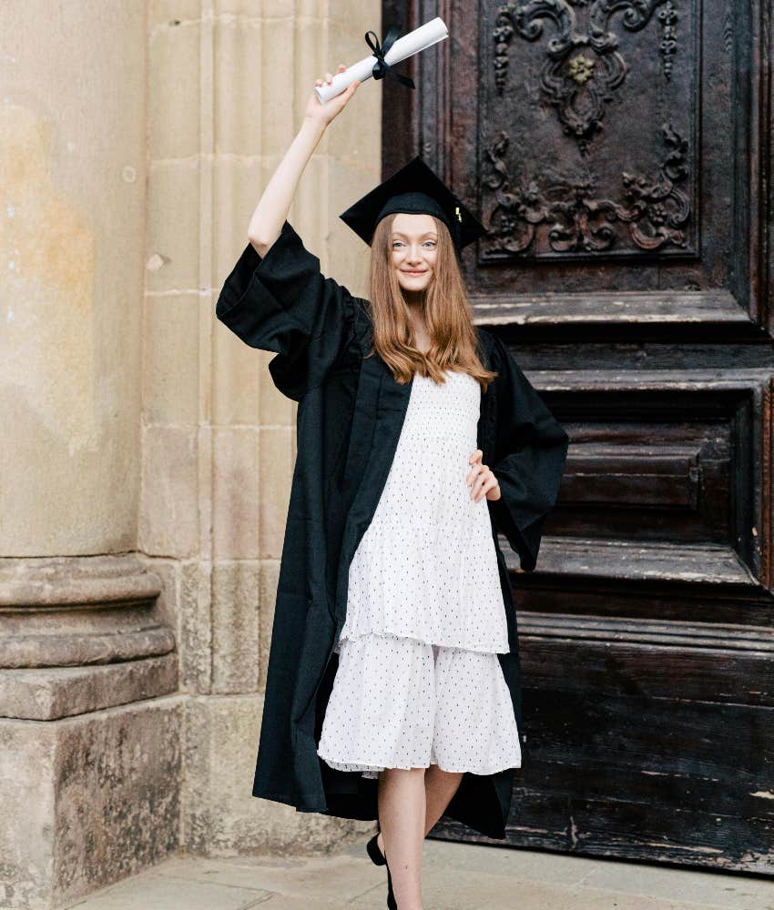 girl graduating from high school