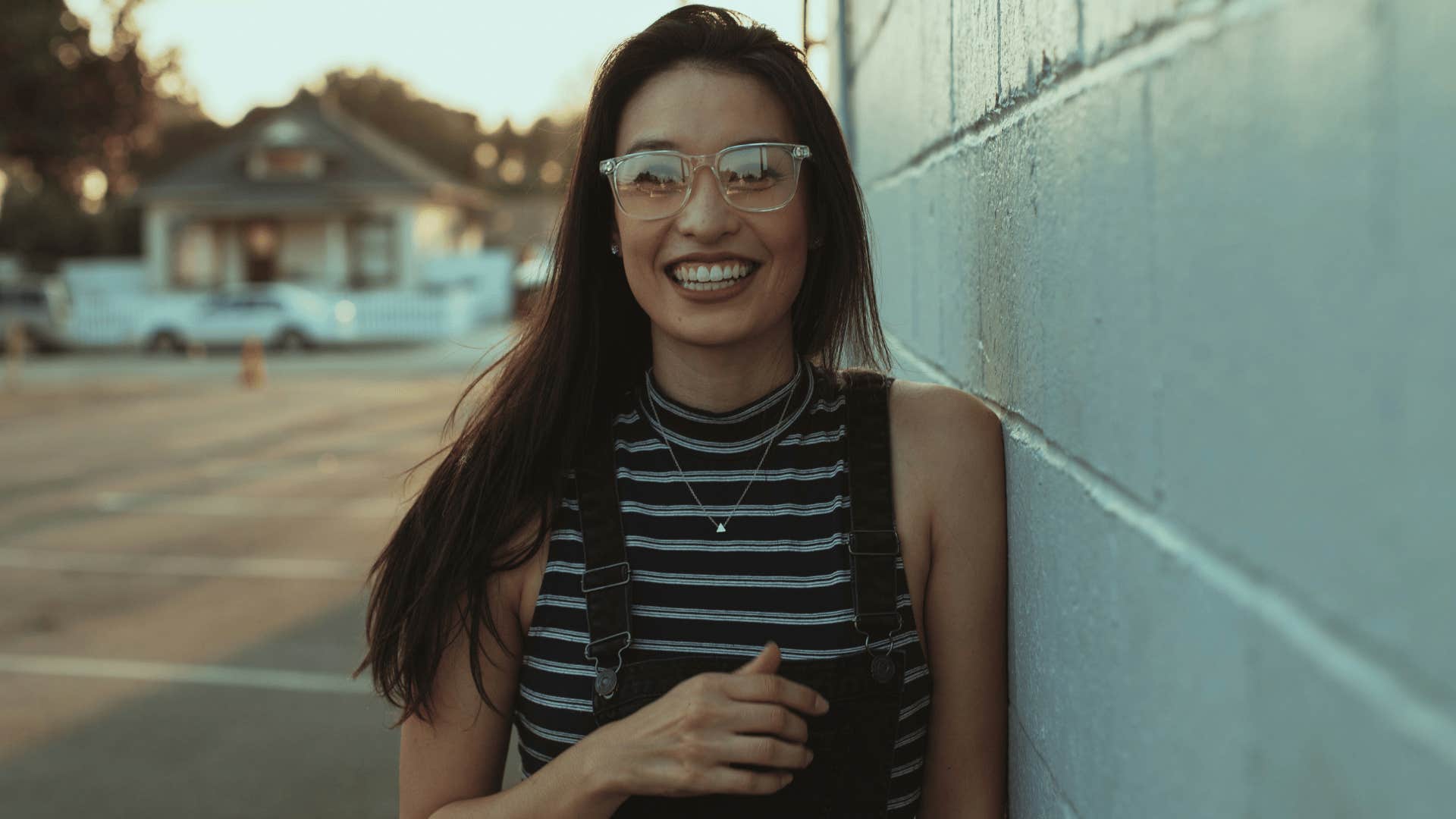 woman genuinely smile showing transparency