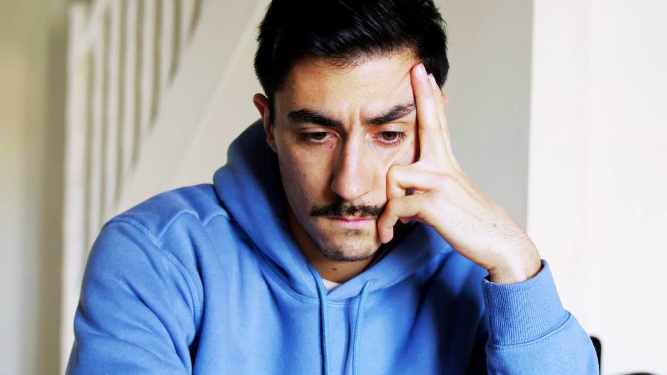 5 Phrases Deeply Unhappy Husbands Use On A Regular Basis, According To Experts Deeply unhappy husband.