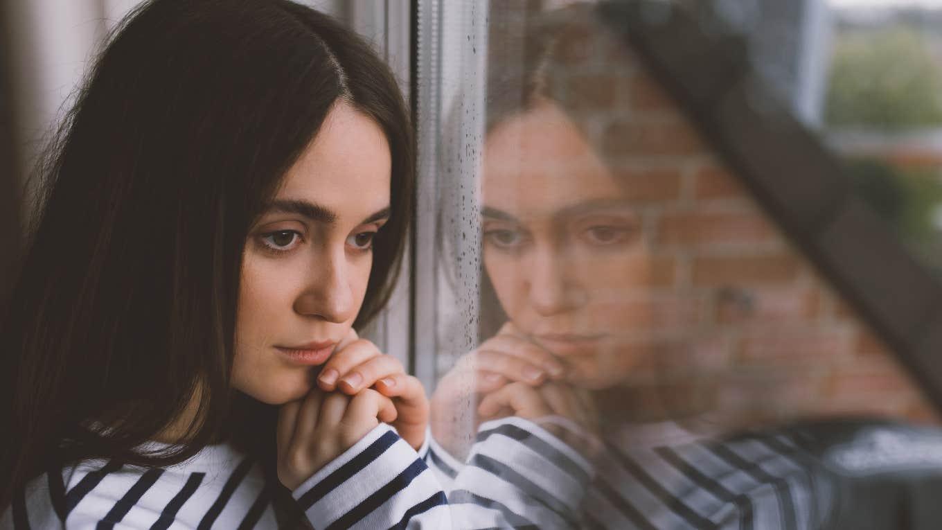 sad woman after facing narcissistic shame