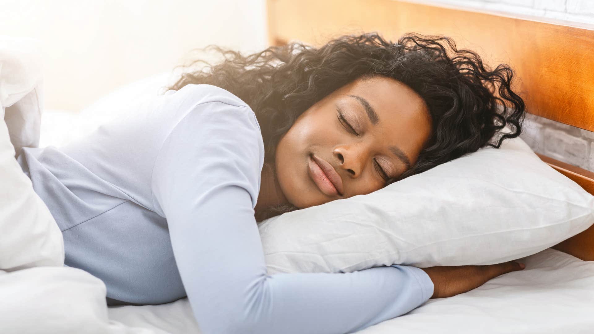 emotionally healthy woman getting enough sleep