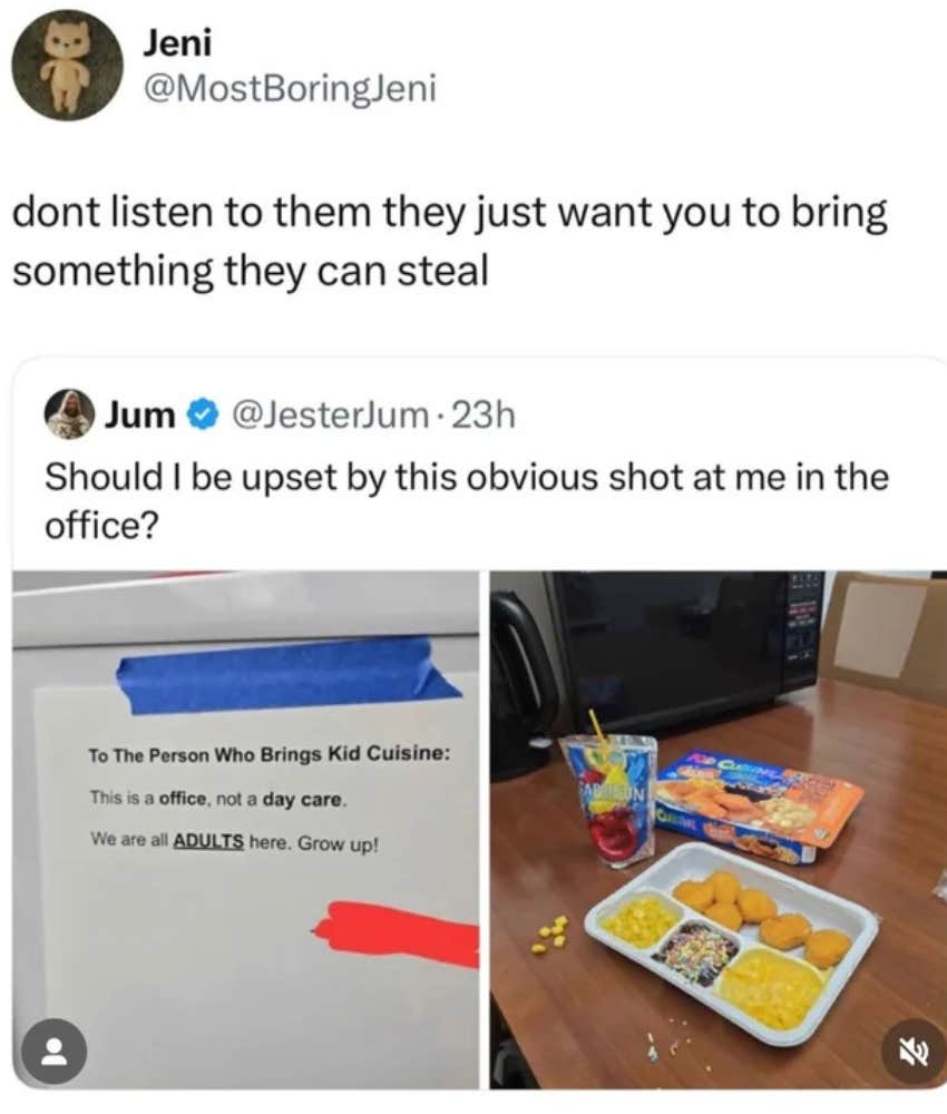 Office Bully Mocks Worker For Eating Kid Meals For Lunch Reddit Post
