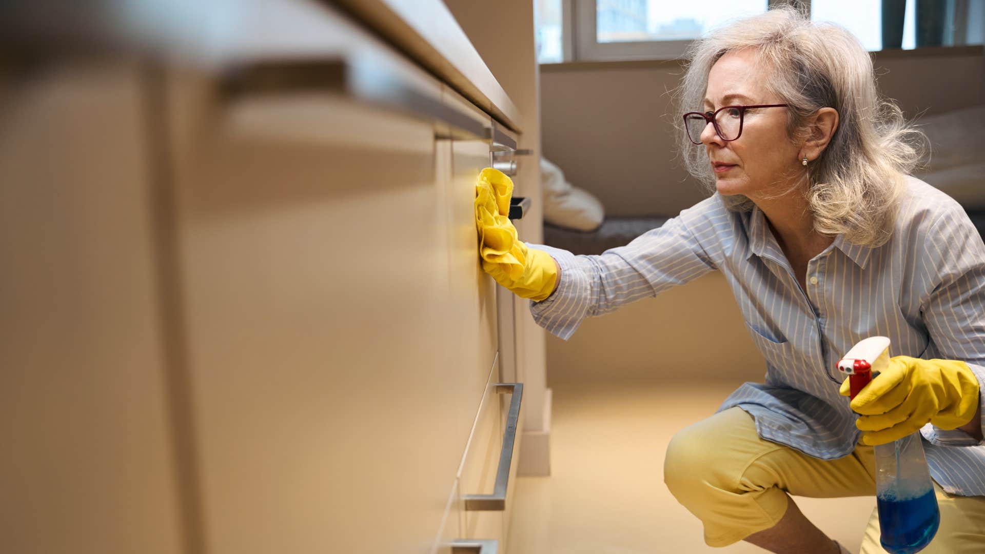 extremely tidy woman being alerted to what her house needs