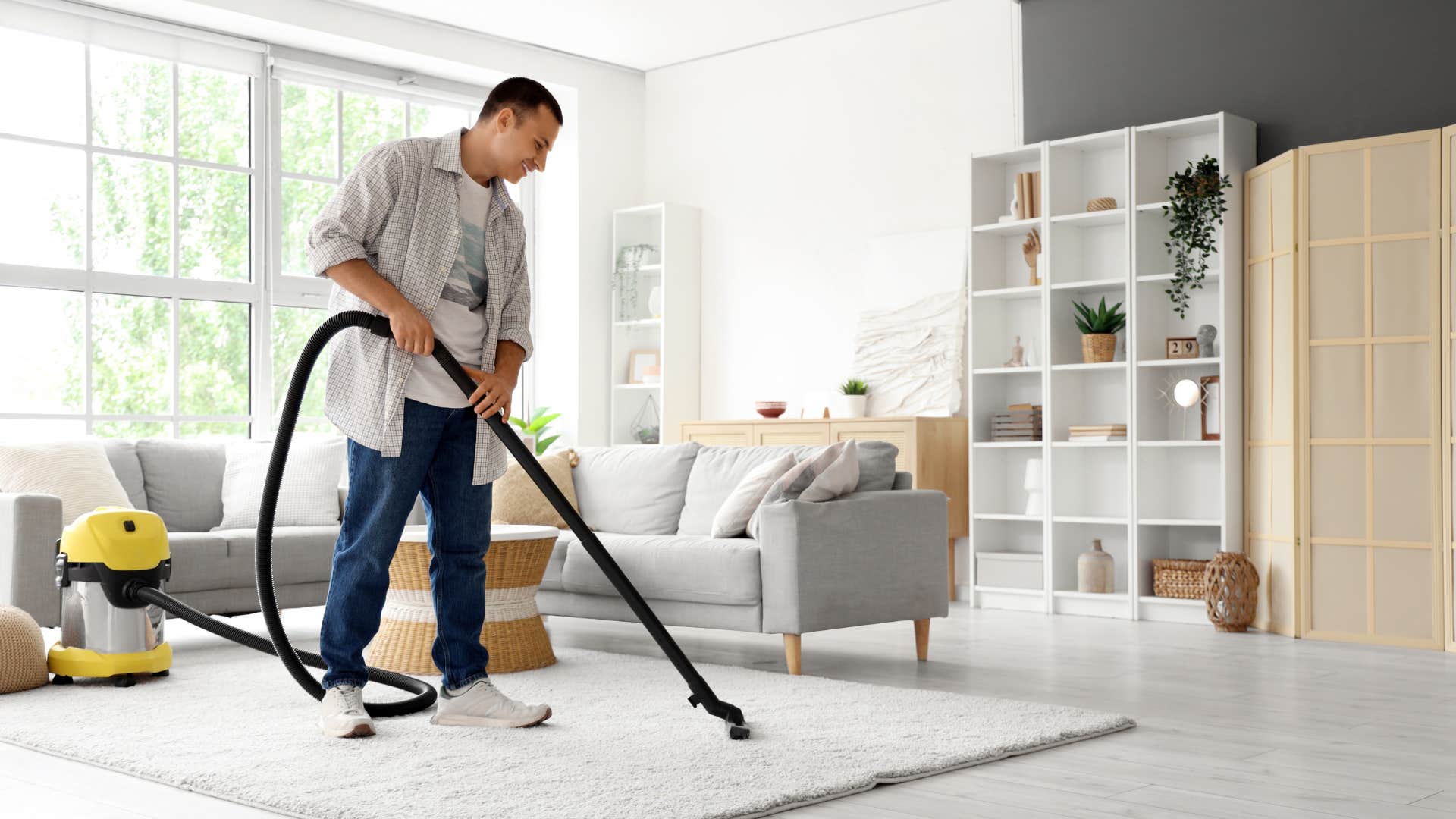 extremely tidy man who cleans because it creates beauty and order