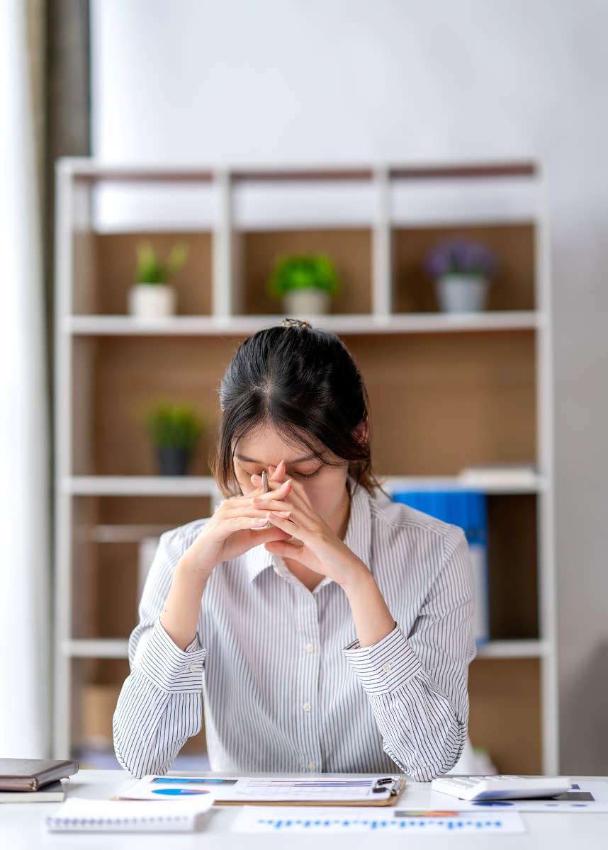 woman afraid of judgement for leaving her job