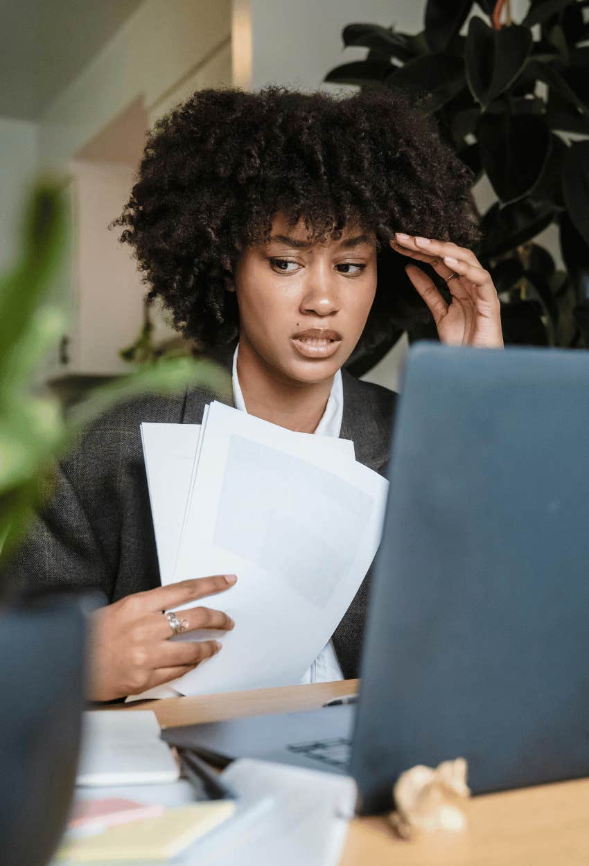 stressed female employee quietly quitting