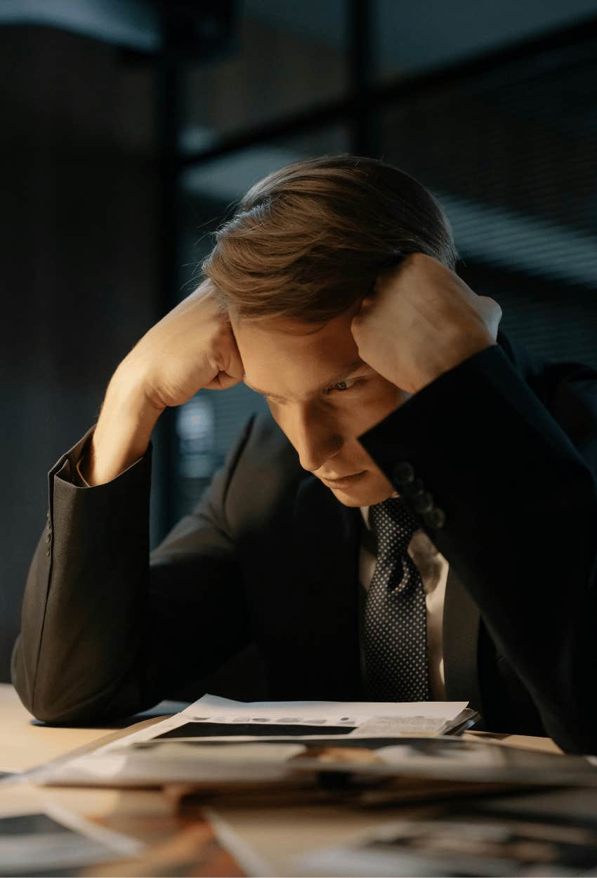 frustrated male employee quiet quitting