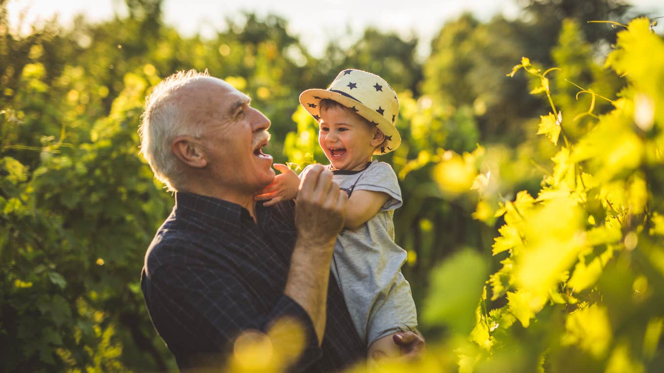 grandpa favors one grandchild over another grandpa with grandson