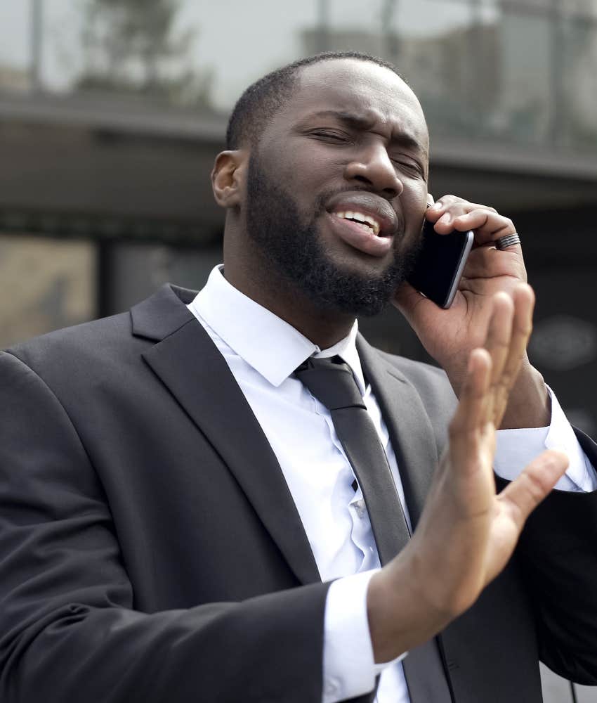 Person on phone expresses healthy boundary