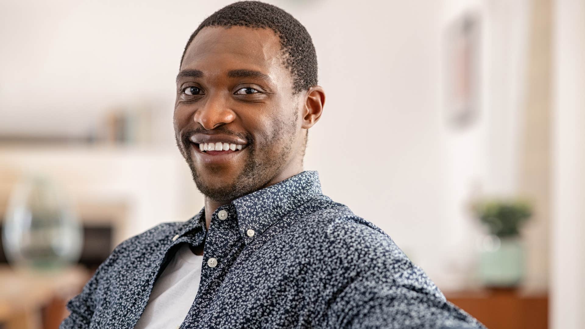 man who knows his strengths looking happy