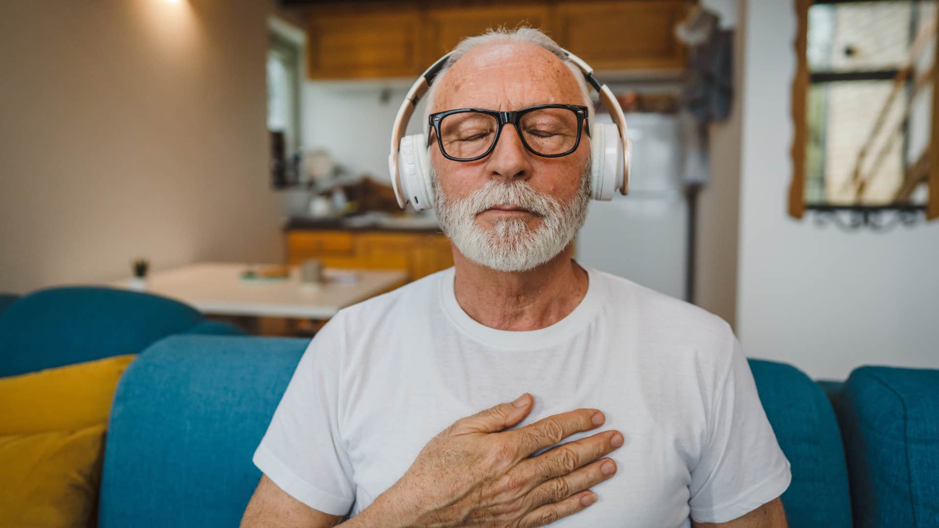 man meditating taking good care of himself
