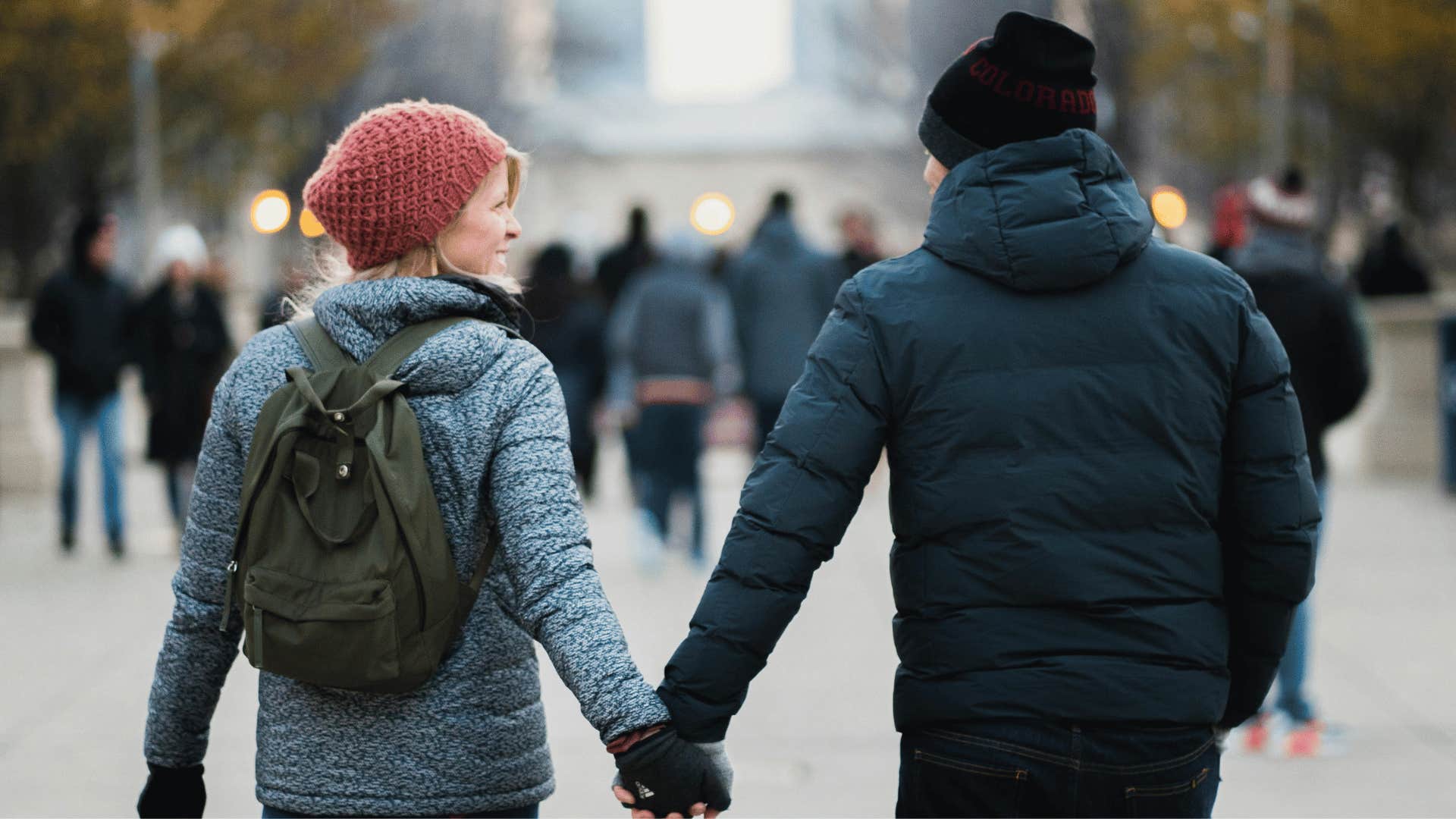 happy couple saying someone is definitely not hot