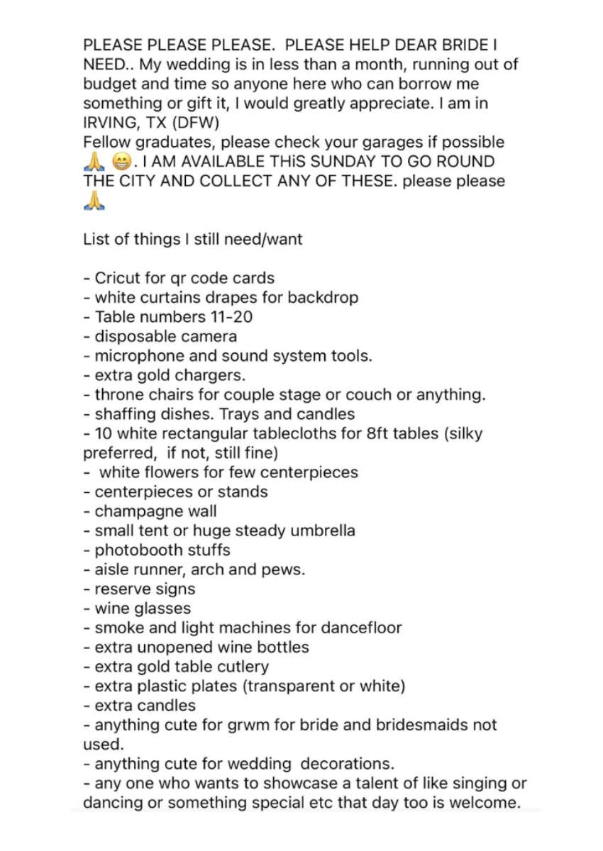 list of items