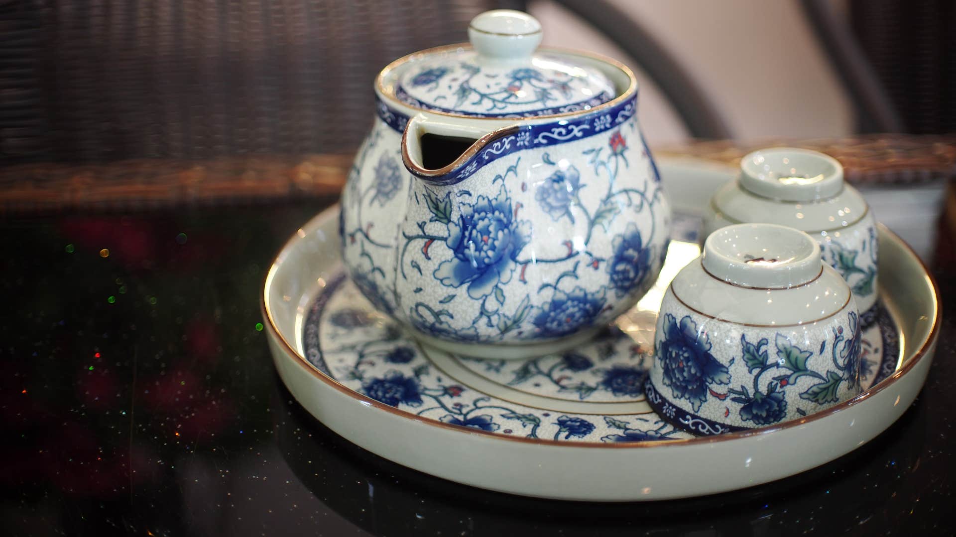 a nice blue and white china set someone got from their family