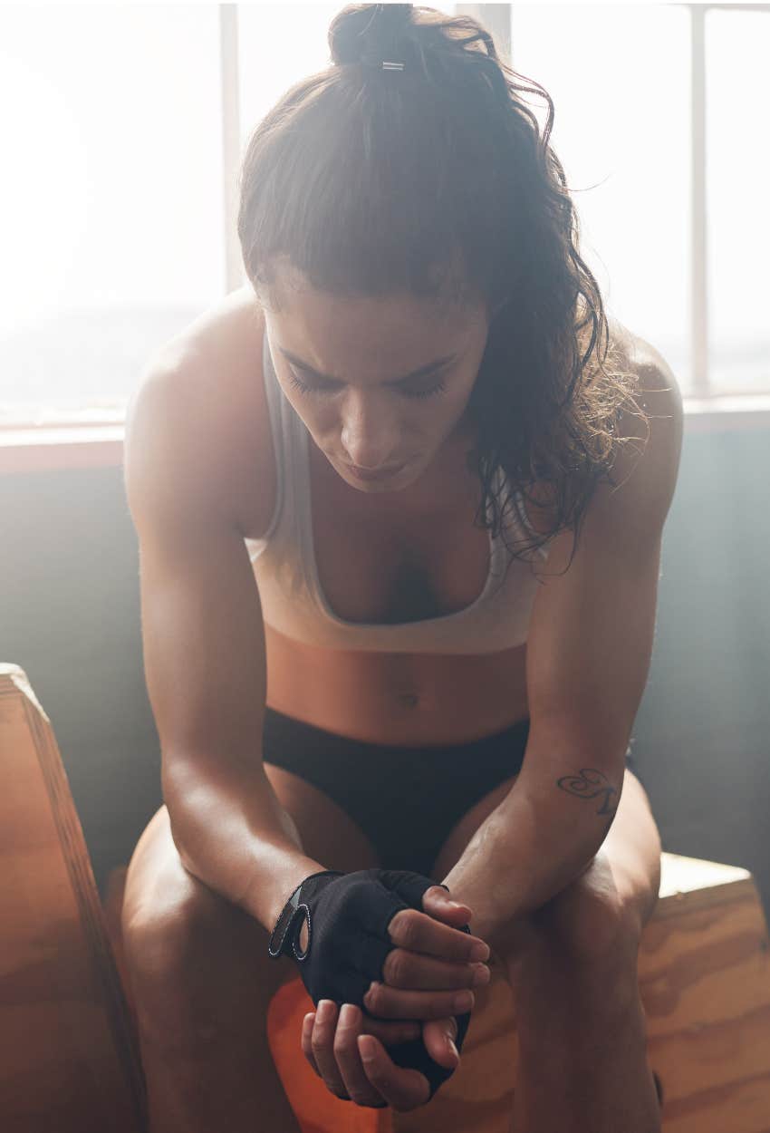 exhausted female athlete