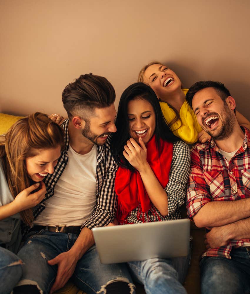 Group of people includes man in love