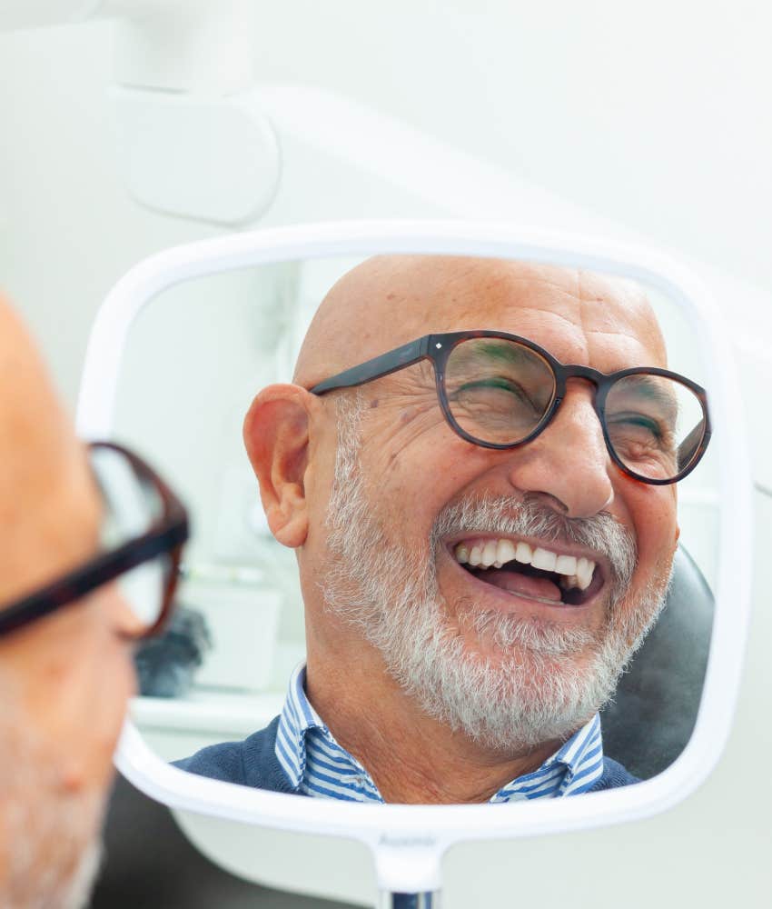 Man happy at the dentist