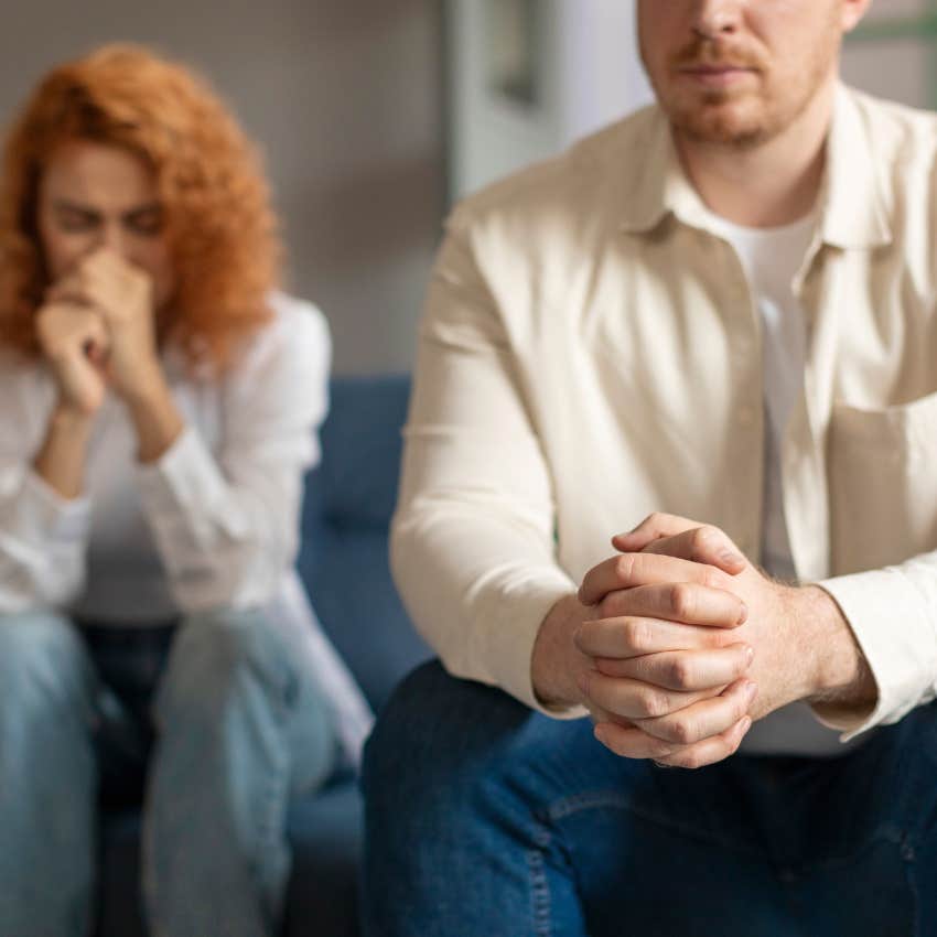 couple in an emotionally taxing marriage expressing contempt