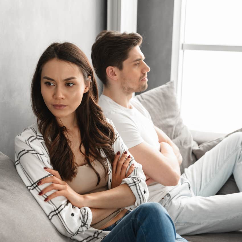 couple in an emotionally taxing marriage stonewalling