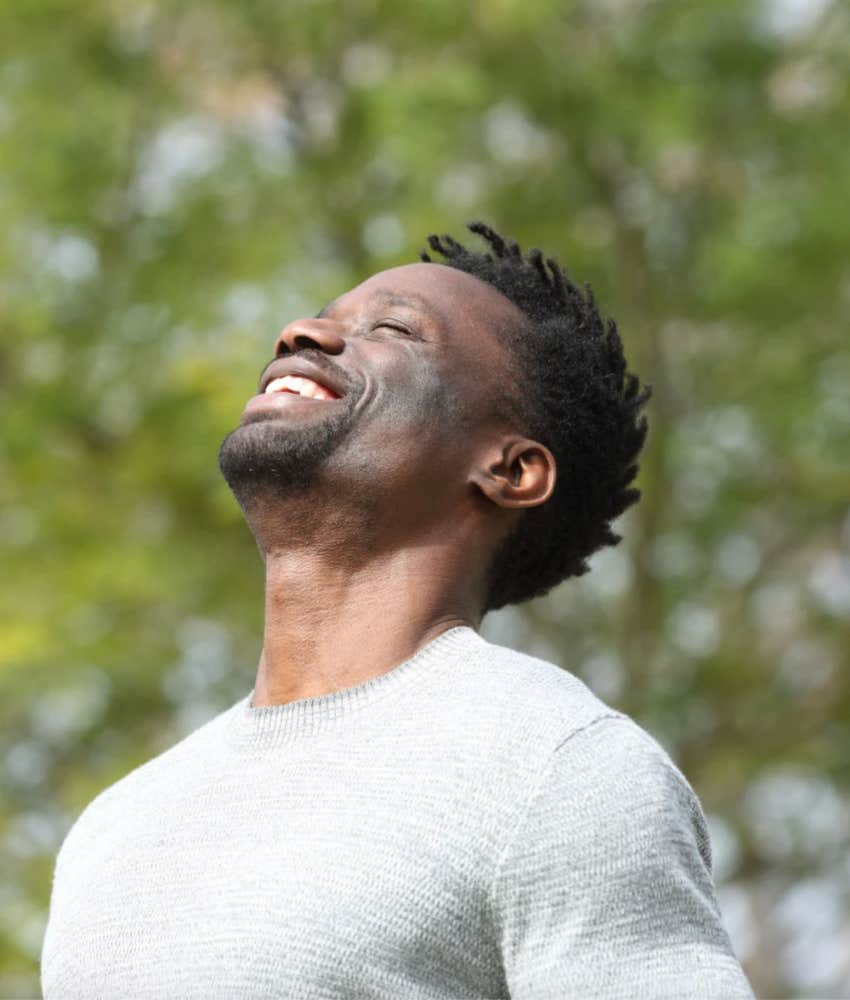 Man meditating manifestation when ready to invite abundance into life 