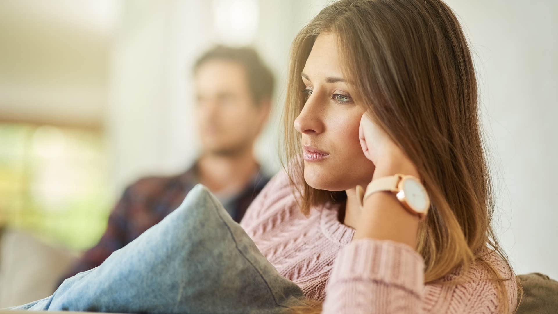 a man tells his girlfriend that she is overreacting