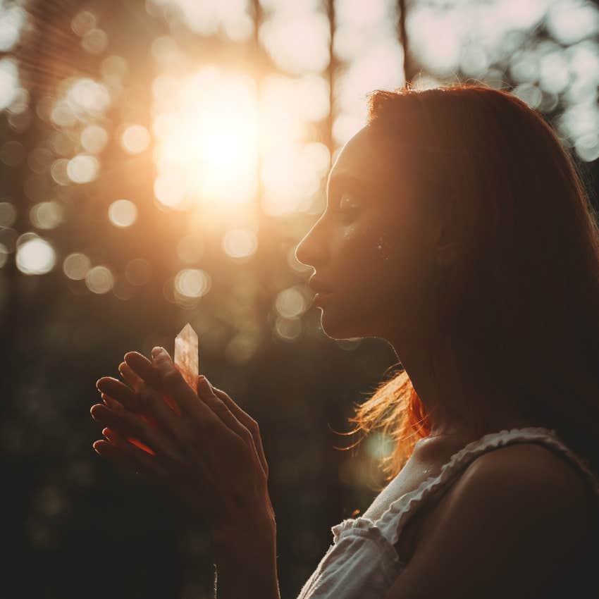 woman who is doing great and spent money on crystals