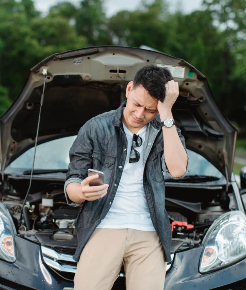 man broken down car no financial cushion money habits pretend normal not