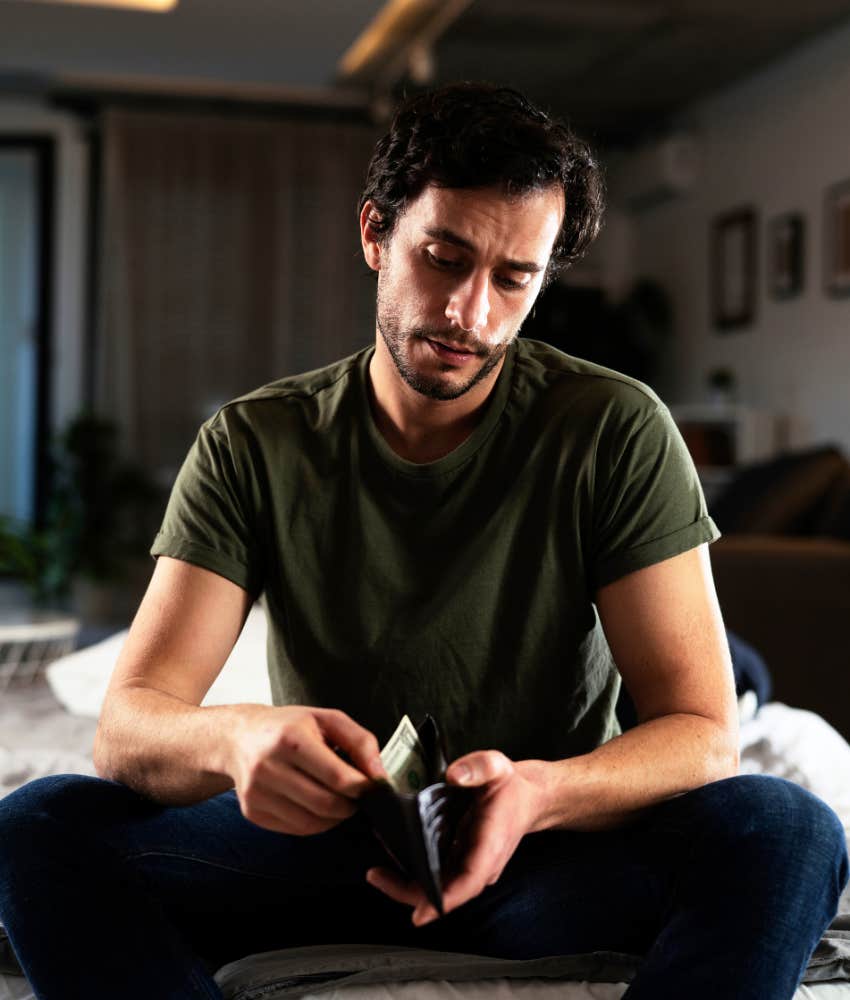 man saving whats leftover money habits pretend normal not