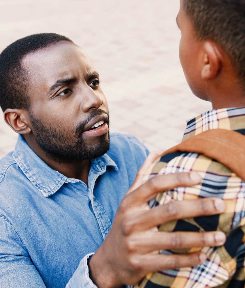 Parent teaches boys patience