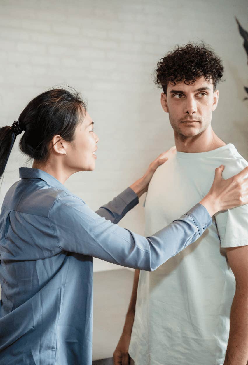man not ready to talk to female partner