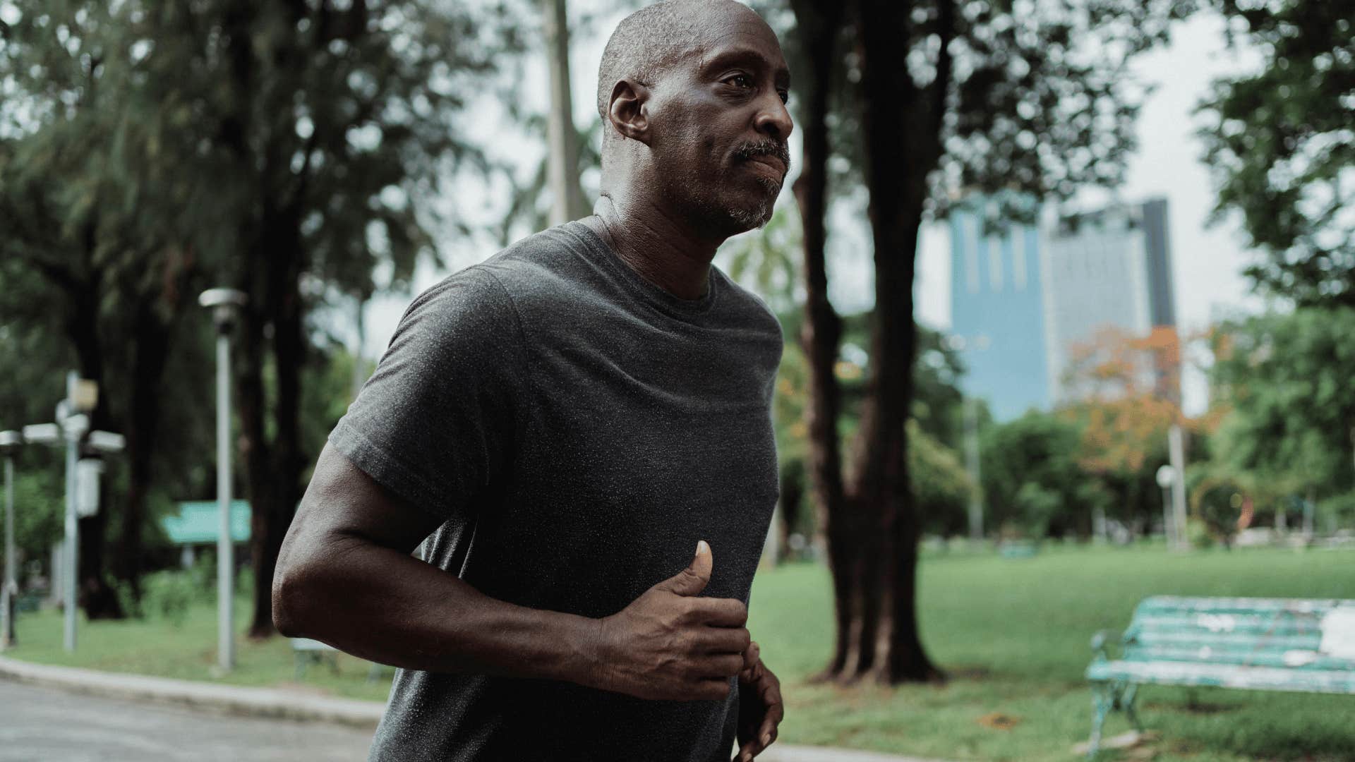 man committing to health throwing people off
