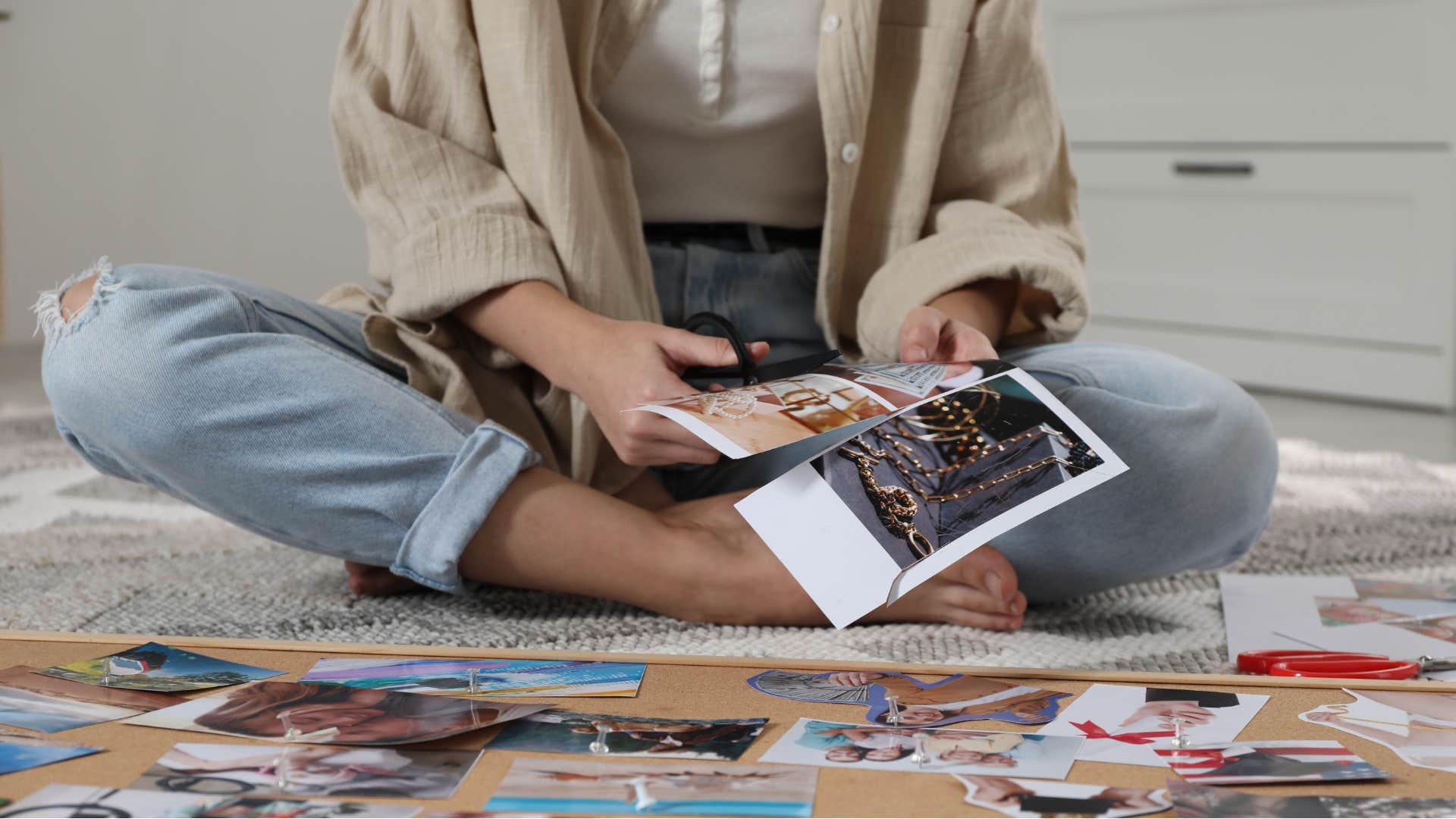 woman who is immune to shame creating vision board