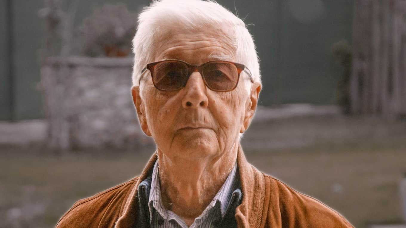Older person is unloved and mean.