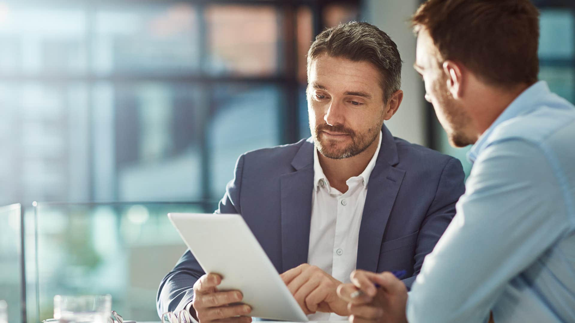 man who is genuinely less stressed asking questions