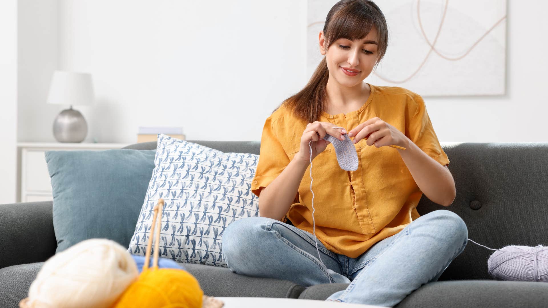 woman who is less stressed spending time doing what she loves
