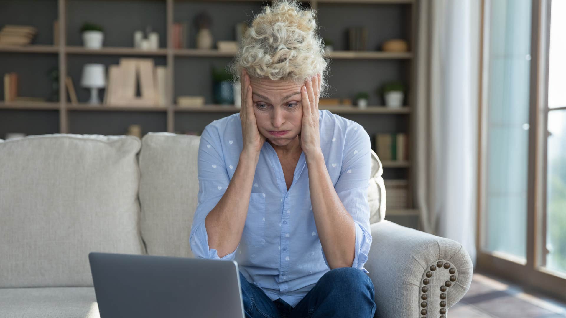 older woman believing she should be able to spend money because she works hard